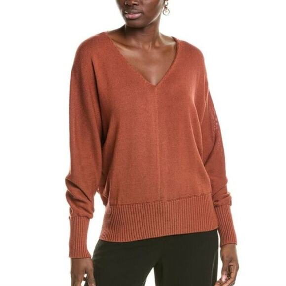 Lafayette 148 New York V-Neck Dolman Silk-Blend Sweater Size XXL